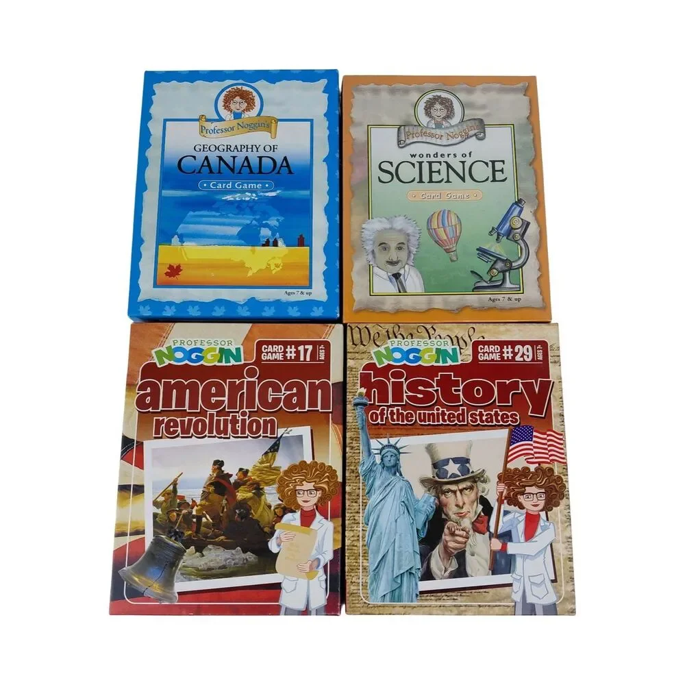 Professor Noggin’s American Revolution, Canada, Science, US History Card Games